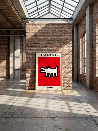 "Постер на стену Haring — белая собака" от CKR Marketing