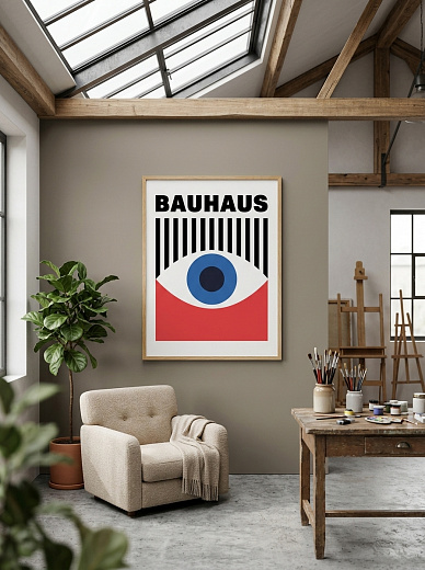 картинка Постер на стену Bauhaus с синим глазом от магазина Одежда+