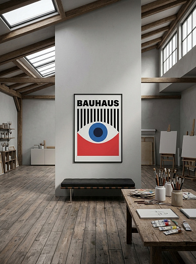 картинка Постер на стену Bauhaus с синим глазом от магазина Одежда+
