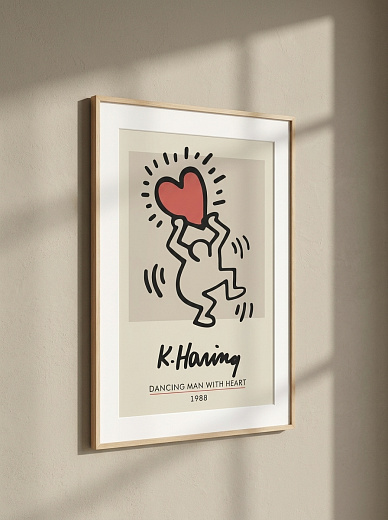 картинка Постер на стену K. Haring — танцующий человек с сердцем от магазина Одежда+