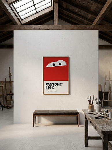 картинка Постер на стену Pantone 485 C — глаза от магазина Одежда+