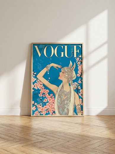 картинка Постер на стену Vogue — девушка среди цветущих ветвей от магазина Одежда+