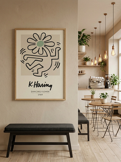 картинка Постер на стену K. Haring — танцующий цветок от магазина Одежда+
