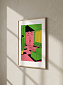 Постер на стену Комната с розовым лицом