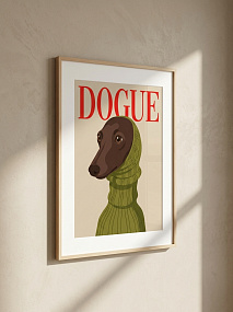 Постер на стену Собака «DOGUE»