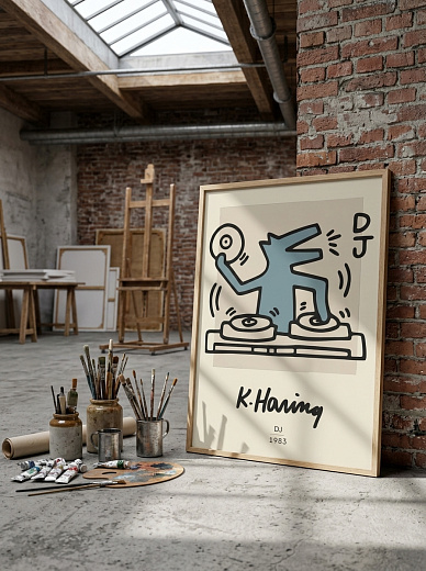 "Постер на стену K. Haring — DJ" от CKR Marketing