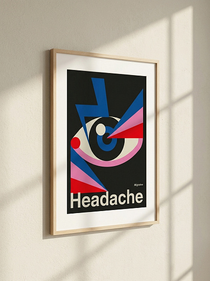 Постер на стену Headache — глаз и лучи