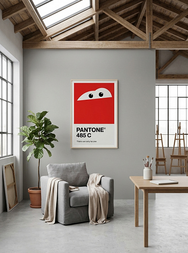 картинка Постер на стену Pantone 485 C — глаза от магазина Одежда+